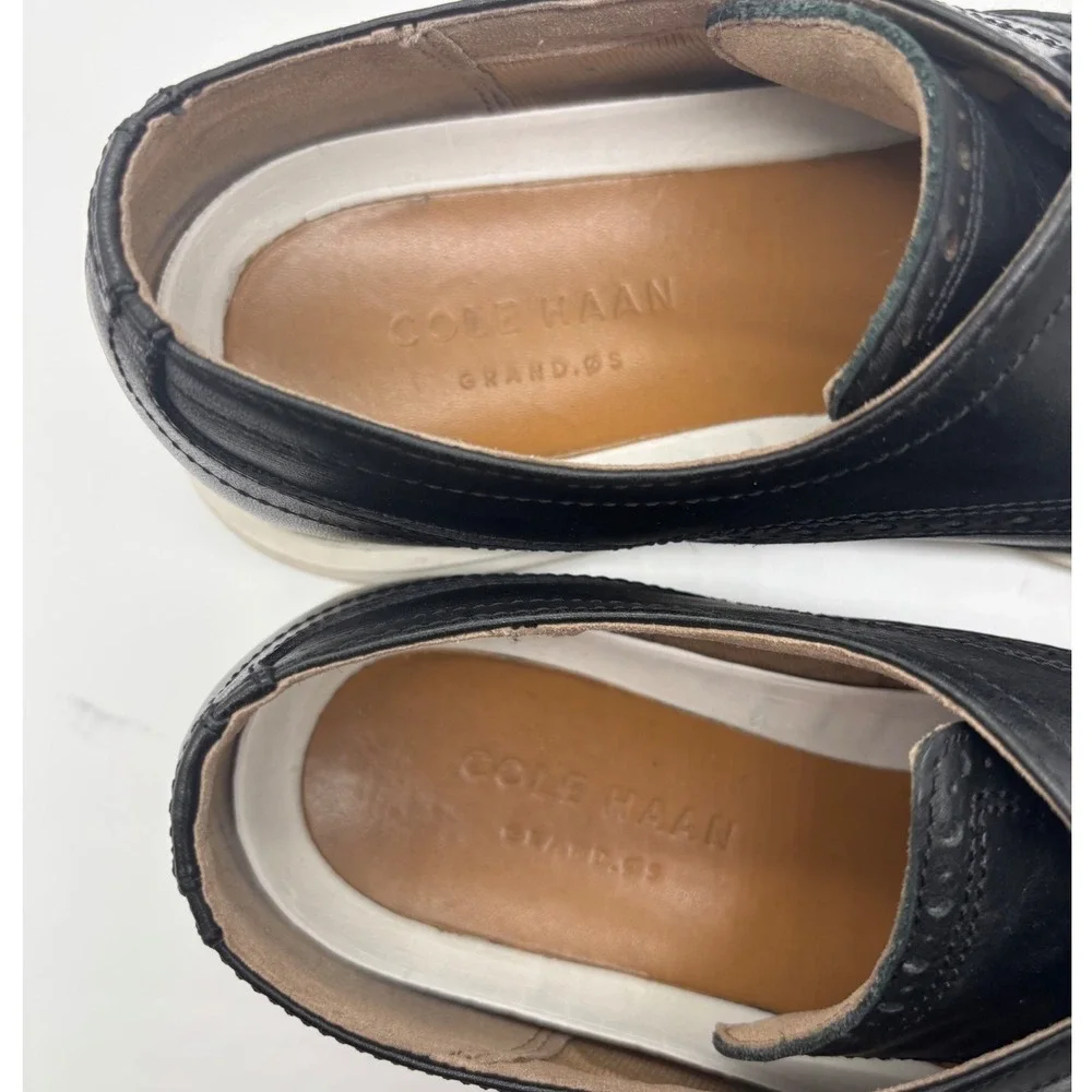 Cole Haan Grand.OS Mens Black Leather Wingtip Oxford Shoes Size 8.5M